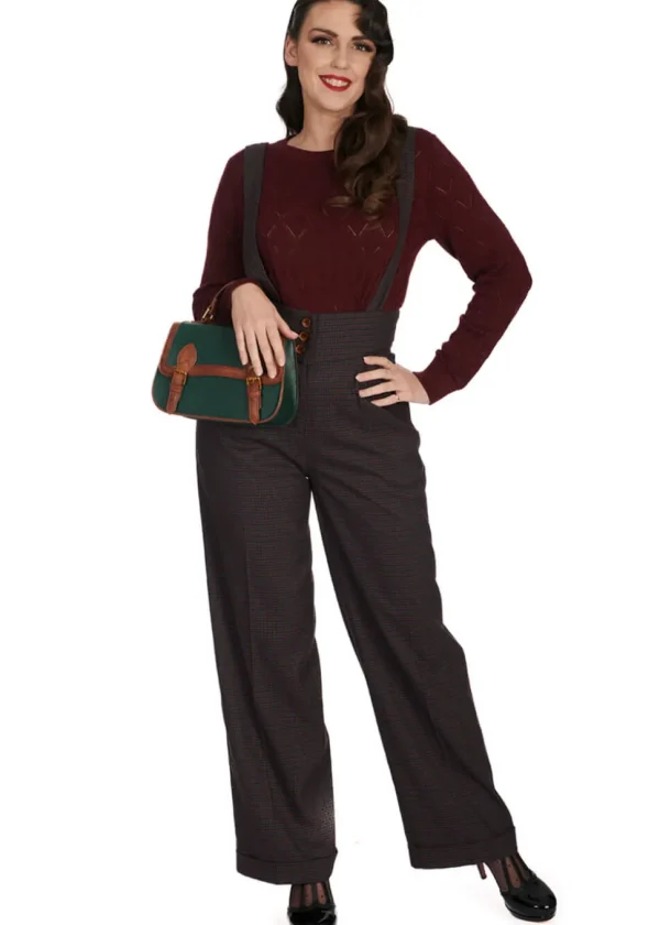 Banned Jenny Check 40's Trousers Navy
