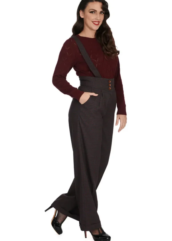 Banned Jenny Check 40's Trousers Navy