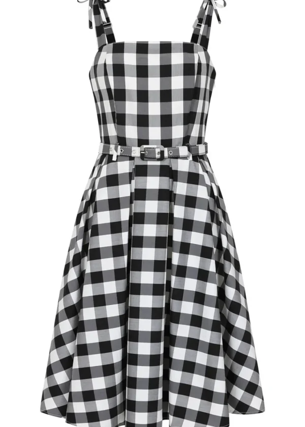 Banned June Gingham Swing Dress Black White