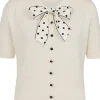 Banned Lady Luck Bow 40's Cardigan Cream