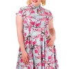 Banned Last Dance Cherry Blossom 50's Swing Dress Blue
