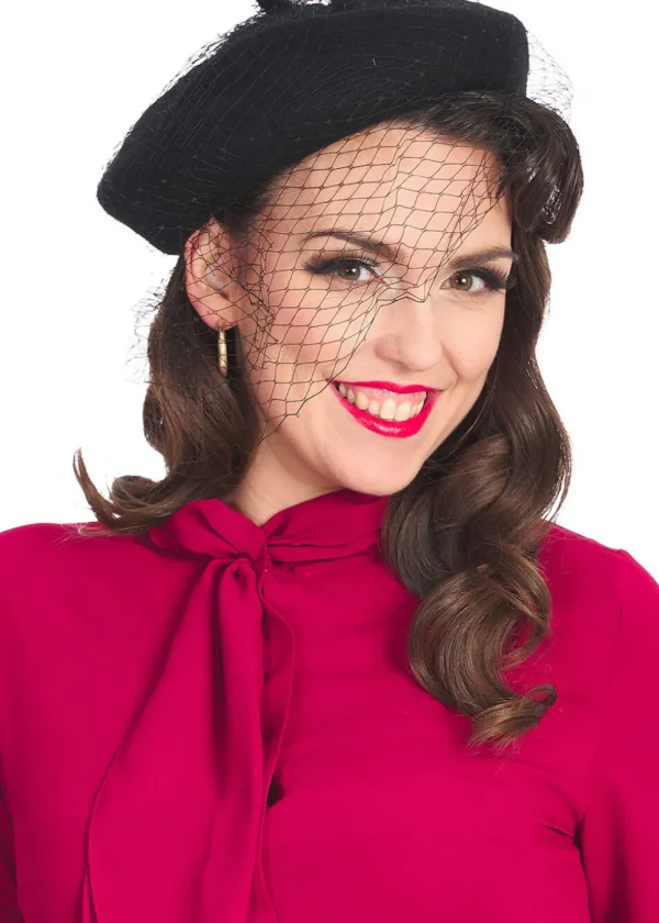 Banned Maggie Net 60's Beret Black