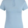 Banned Mandarin Collar 40's Top Blue