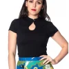Banned Mandarin Collar 40's Top Black