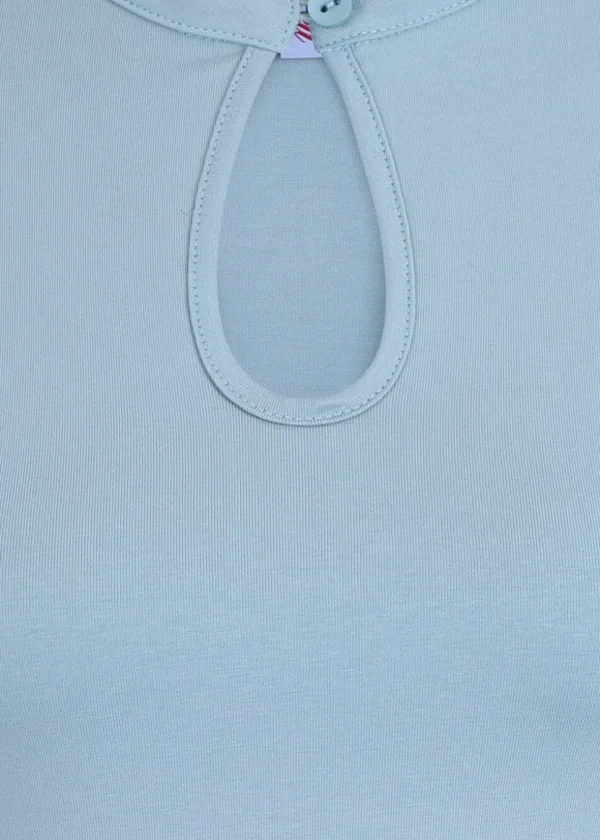 Banned Mandarin Collar 40's Top Blue