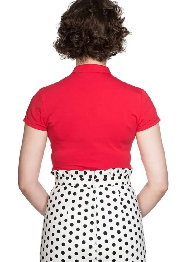 Banned Mandarin Collar 40's Top Red