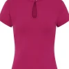 Banned Mandarin 50's Collar Top in Mauve