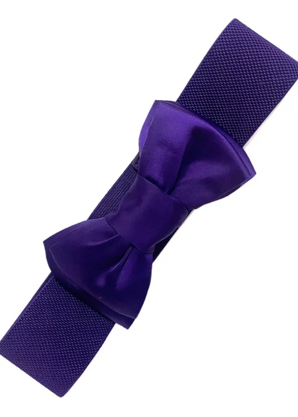 Banned Maria Bow Retro 50's Elastic Belt Cadburry Purple