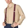 Banned Mens Nicholas Stripe Braces Burgundy