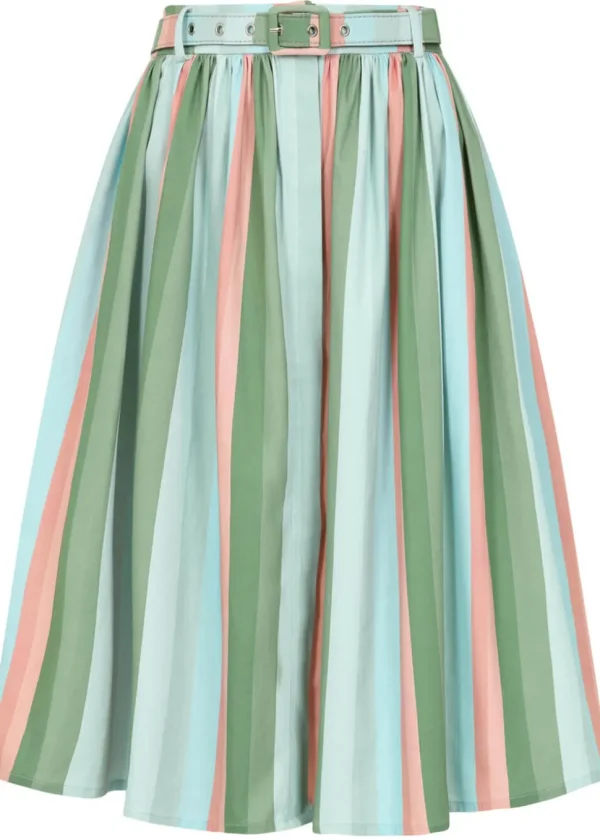 Banned Mila Lollipop Stripes 50's Swing Skirt Multi