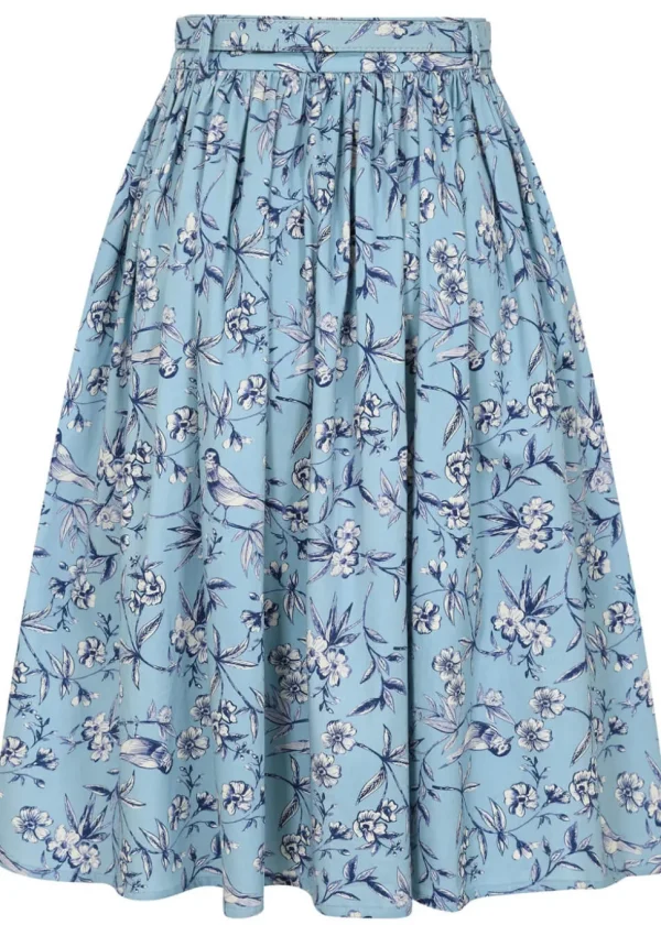 Banned Mila Toile 50's Swing Rok Light Blue