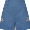 Banned Millie Swallows Shorts Denim Blue
