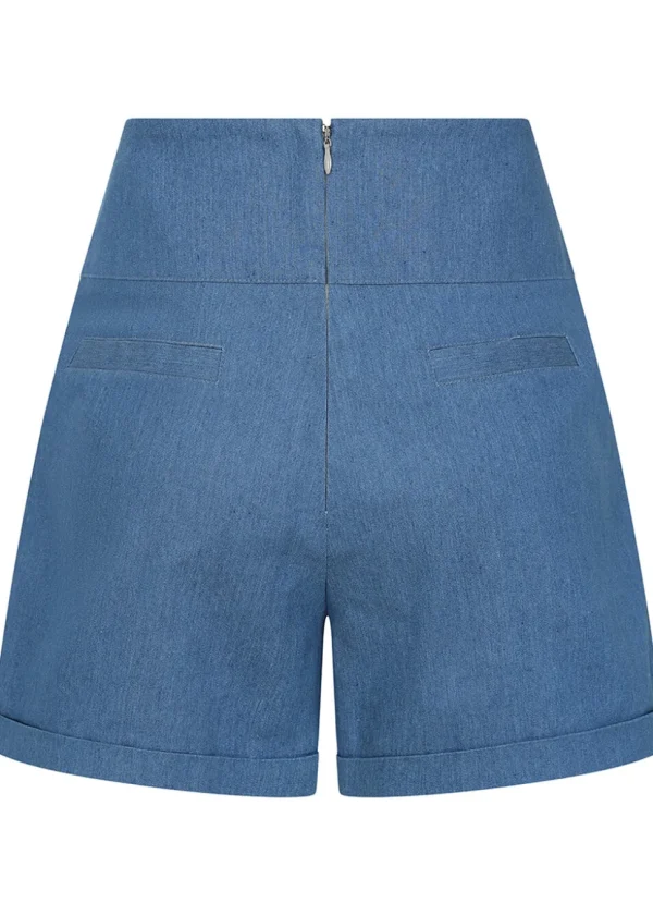 Banned Millie Swallows Shorts Denim Blue