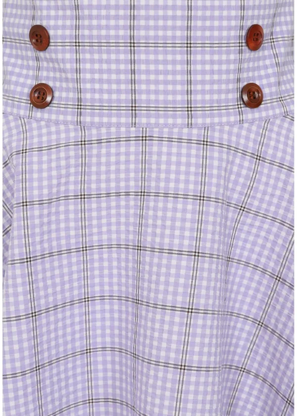 Banned Moana Check 40's Swing Skirt Lilac
