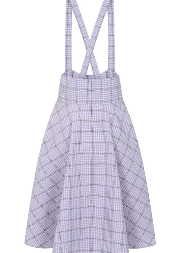 Banned Moana Check 40's Swing Skirt Lilac