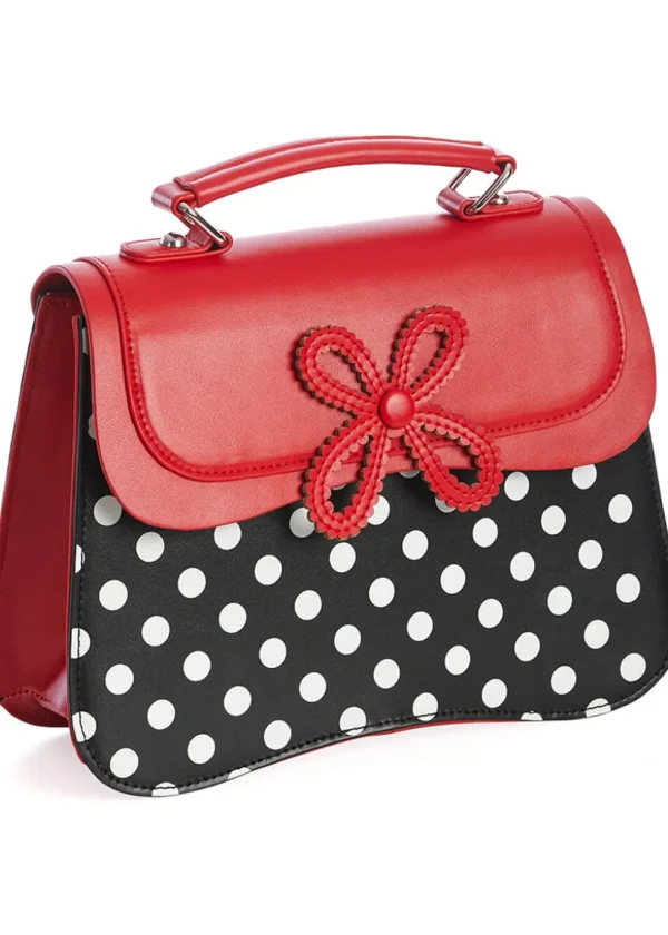 Banned Noelle Bow Polkadot 50's Bag Red
