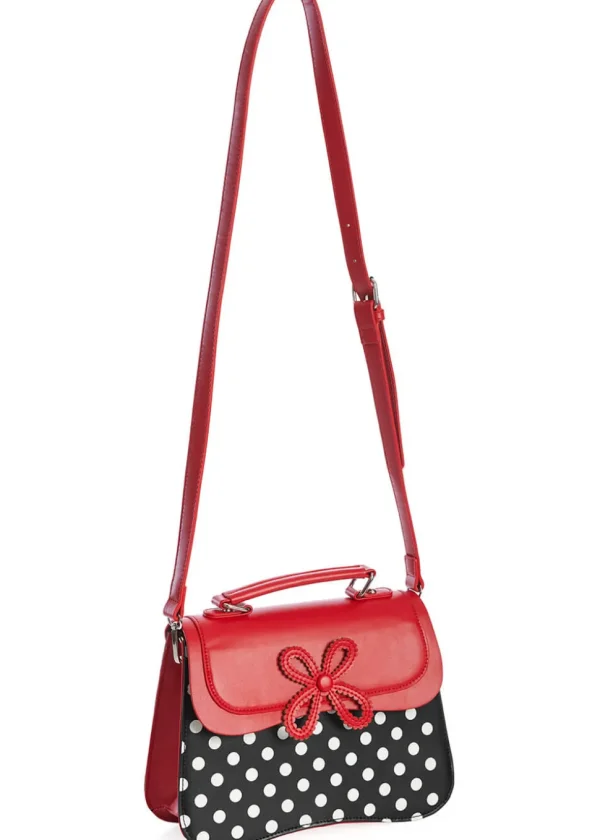 Banned Noelle Bow Polkadot 50's Bag Red