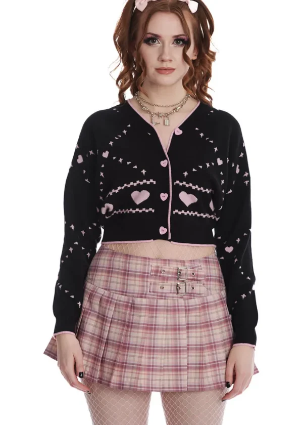 Banned Nori Hearts Cardigan Black