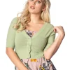 Banned Overload 50's Cardigan Olive Green