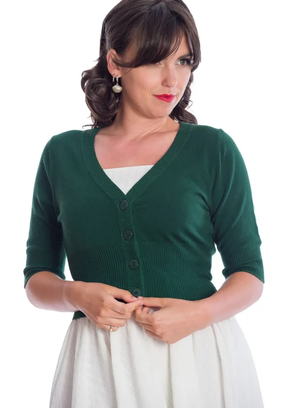 Banned Overload 50's Cardigan Dark Green