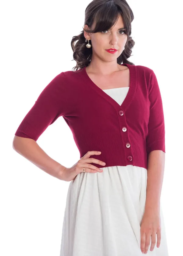 Banned Overload 50's Cardigan Dark Red