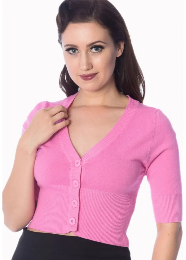 Banned Overload 50's Cardigan Bright Pink