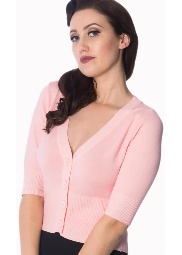 Banned Overload 50's Cardigan Soft Pink