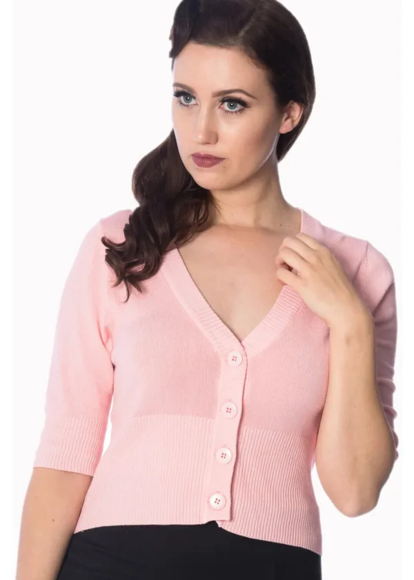 Banned Overload 50's Cardigan Soft Pink