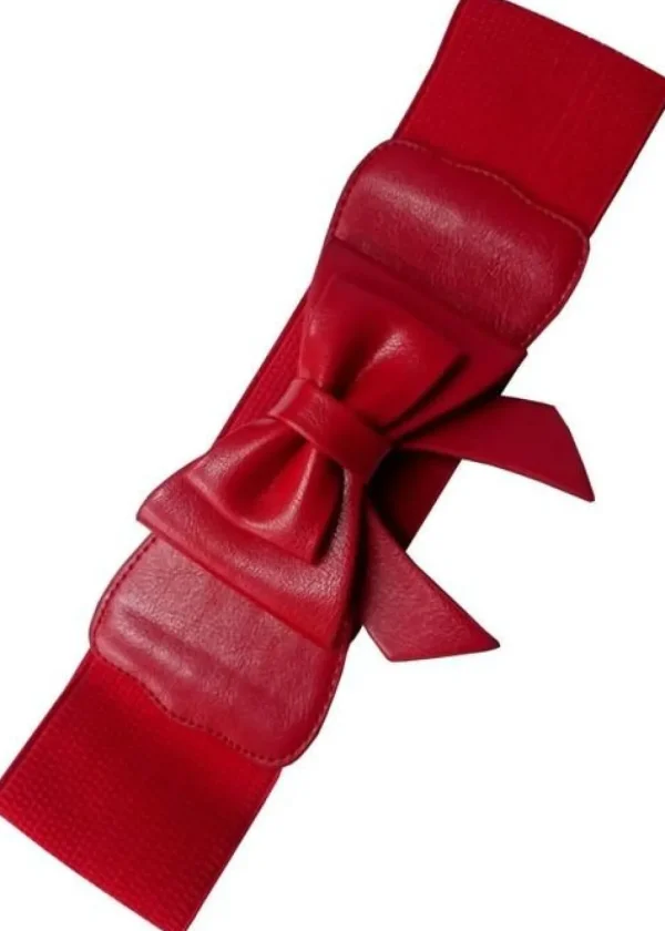 Banned Paris Bow Retro 50's Elastic Belt Red