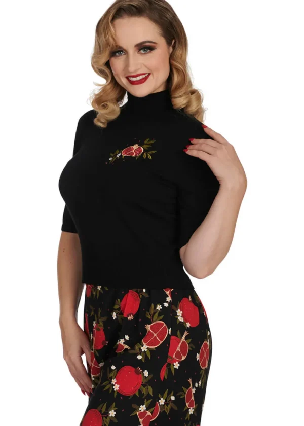 Banned Pomegranate Poloneck Jumper Black