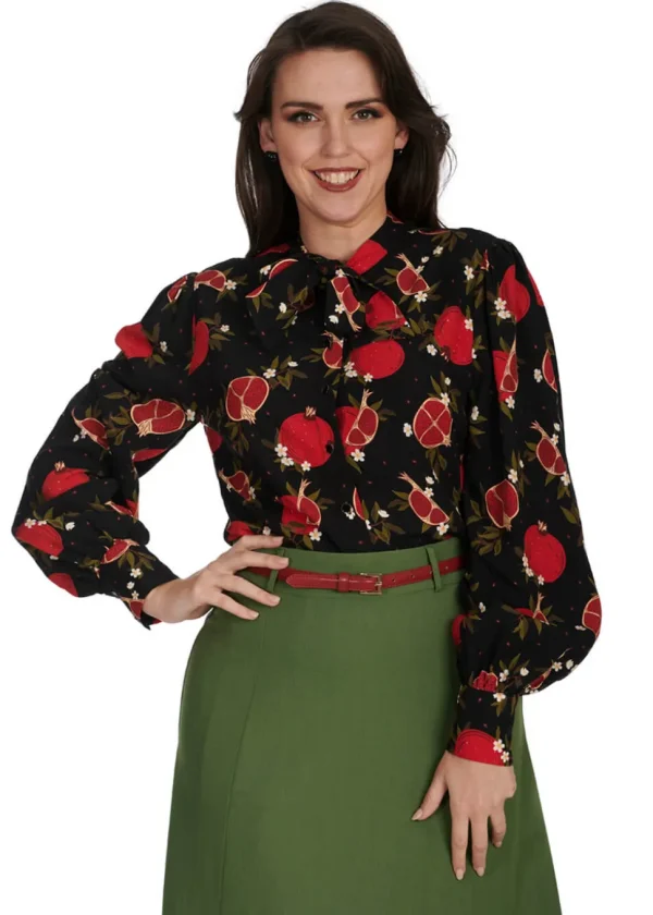 Banned Pomegranate 40's Blouse Black