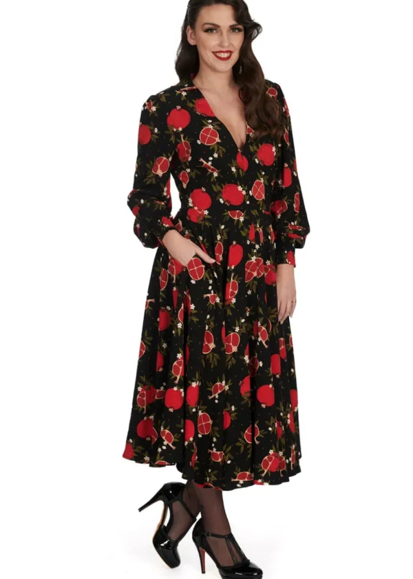 Banned Pomegranate 40's Swing Dress Black
