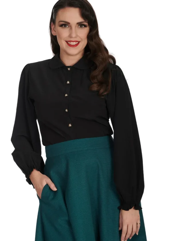 Banned Posey 40's Blouse Black
