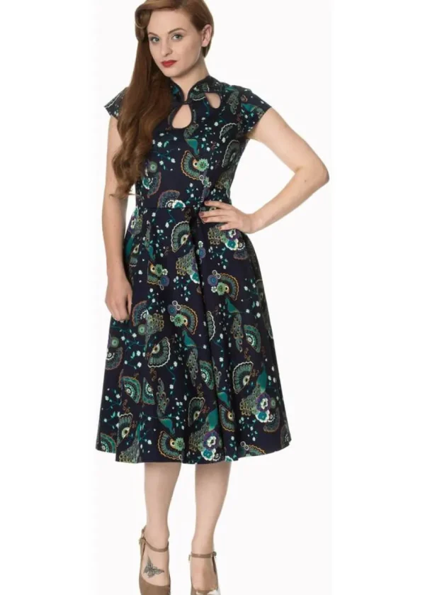 Banned Proud Peacock Cutout Swing Dress