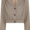 Banned Robin Houndstooth 40's Jacket Brown
