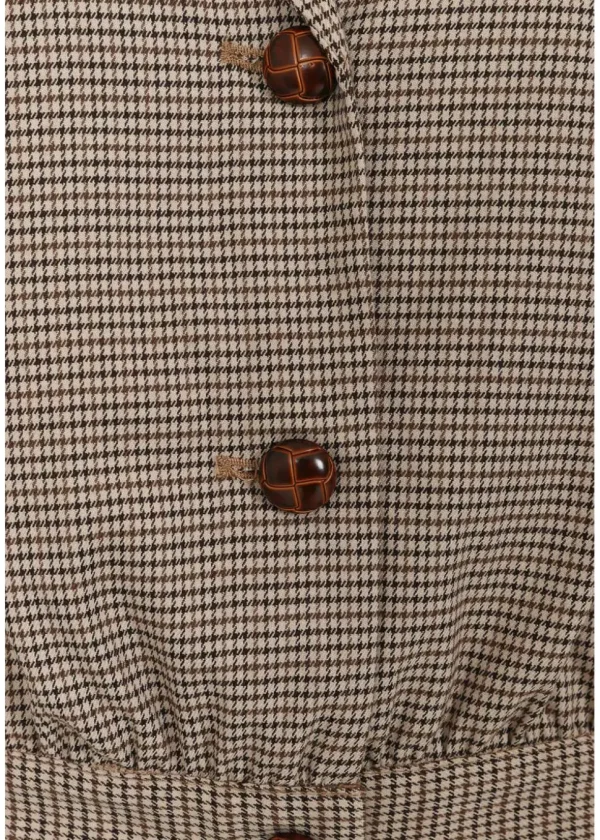 Banned Robin Houndstooth 40's Jacket Brown