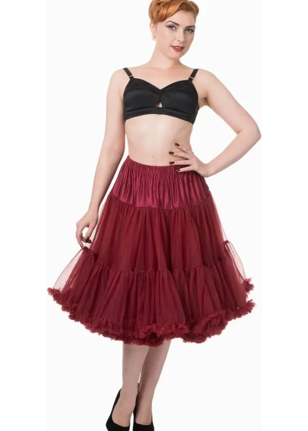 Banned 50's Petticoat Long Bordeaux Color