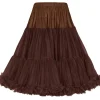 Banned 50's Petticoat Long Chocolate Brown
