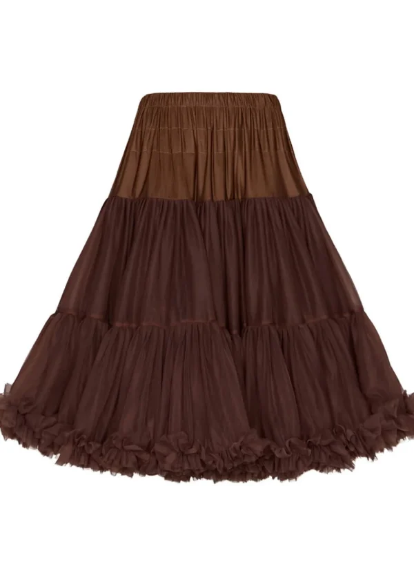 Banned 50's Petticoat Long Chocolate Brown