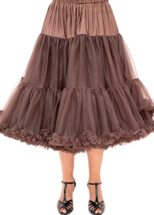 Banned 50's Petticoat Long Chocolate Brown