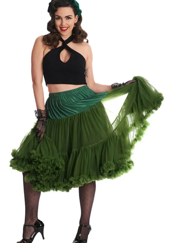 Banned 50's Petticoat Long Forest Green