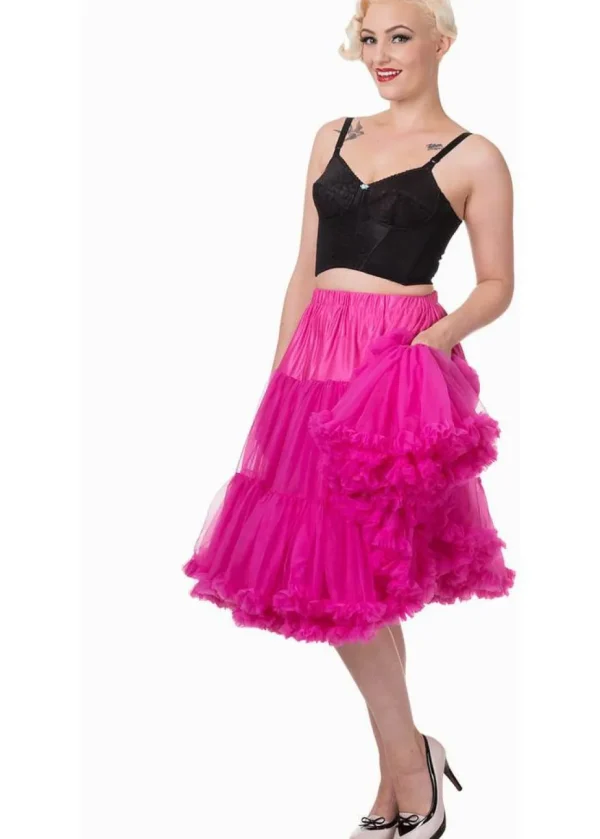 Banned 50's Petticoat Long Hot Pink