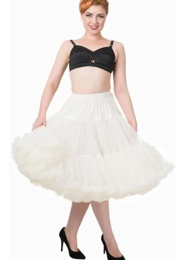 Banned 50's Petticoat Long Ivory