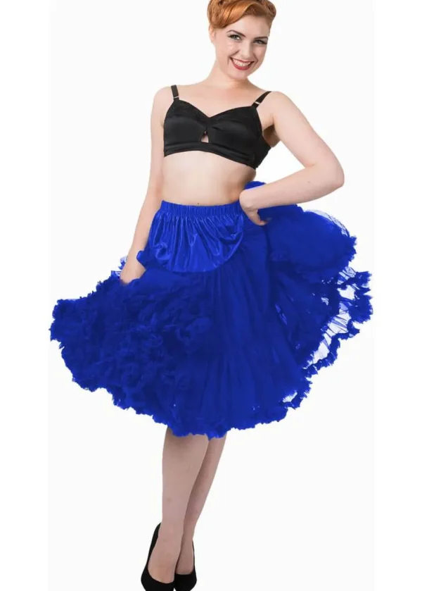 Banned 50's Petticoat Long Royal Blue