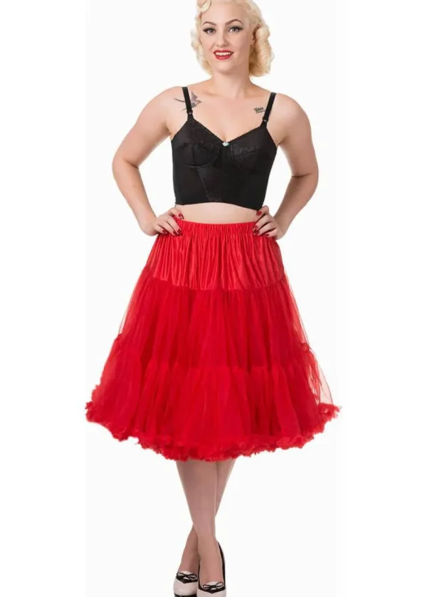 Banned 50's Petticoat Long Red