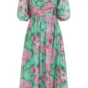 Banned Sandy Flower 70's Maxi Dress Green