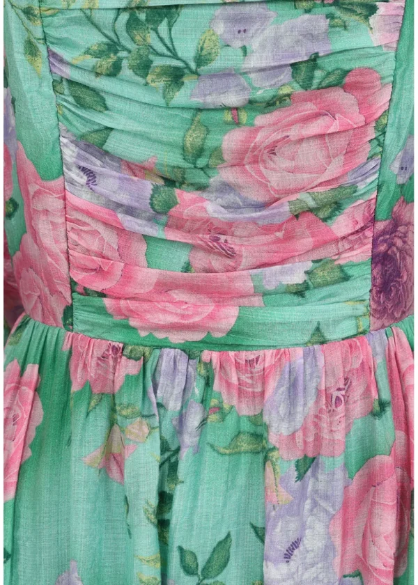 Banned Sandy Flower 70's Maxi Dress Green
