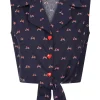Banned Sandy Vespa 60's Blouse Navy Blue