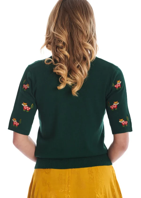Banned Scandi Fox 40's Jumper Green