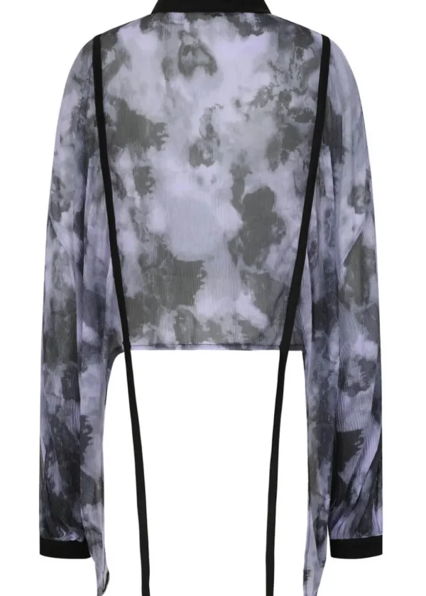Banned Selene Mesh Blouse Black Lilac